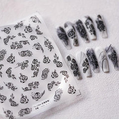 1 Pcs Rose Nail Stickers Self Adhesive Manicure 3D Nail Sticker