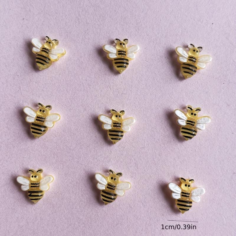 Small Resin Honeybee Nail Charms Bumblebee Ornaments