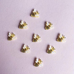 Small Resin Honeybee Nail Charms Bumblebee Ornaments