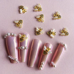 Small Resin Honeybee Nail Charms Bumblebee Ornaments