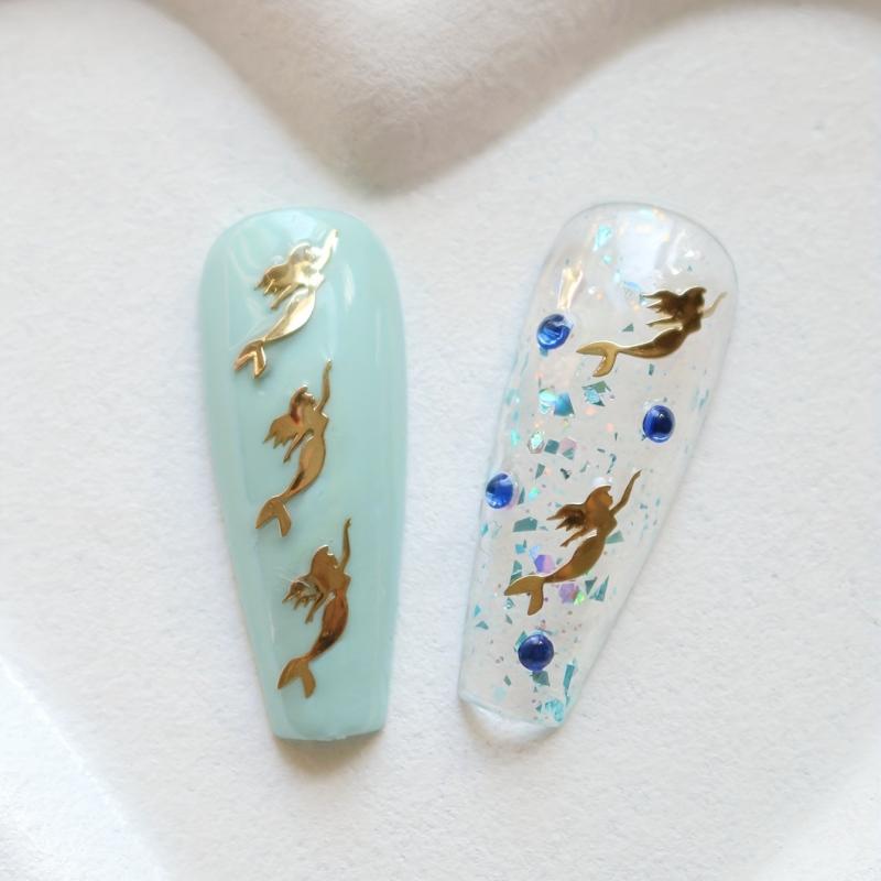 Mermaid Copper Slice Nail Art Stickers For Women & Girls DIY