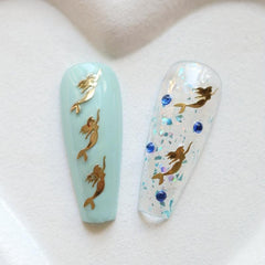 Mermaid Copper Slice Nail Art Stickers For Women & Girls DIY