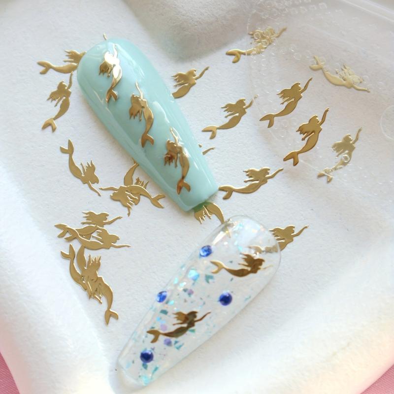 Mermaid Copper Slice Nail Art Stickers For Women & Girls DIY