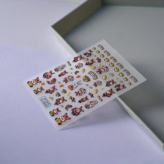 5D Embossed Cartoon Rabbit Nail Art Stickers, Self Adhesive Nail Decals