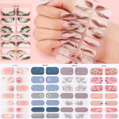 Green Marble Nail Art Stickers for Floral Manicure