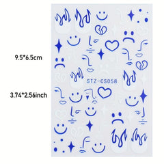3D Snake Leaf Nail Stickers Geometry Animal Nail Decals DIY Decor