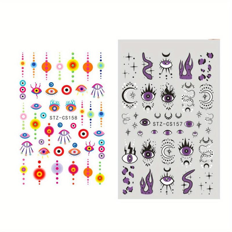 3D Snake Leaf Nail Stickers Geometry Animal Nail Decals DIY Decor