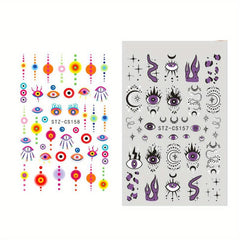 3D Snake Leaf Nail Stickers Geometry Animal Nail Decals DIY Decor