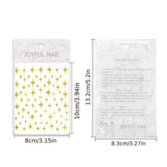 3D Laser Star Nail Art Stickers Self Adhesive Holographic Decals
