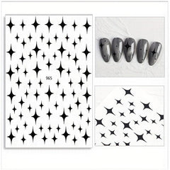 3D Laser Star Nail Art Stickers Self Adhesive Holographic Decals