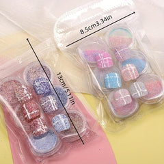 6 Pcs Holographic Nail Glitter Set Nail Decoration