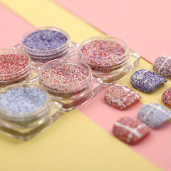 6 Pcs Holographic Nail Glitter Set Nail Decoration