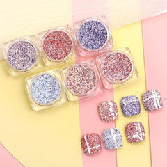 6 Pcs Holographic Nail Glitter Set Nail Decoration