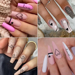 12 Pcs Love Heart Nail Water Stickers Decals Set