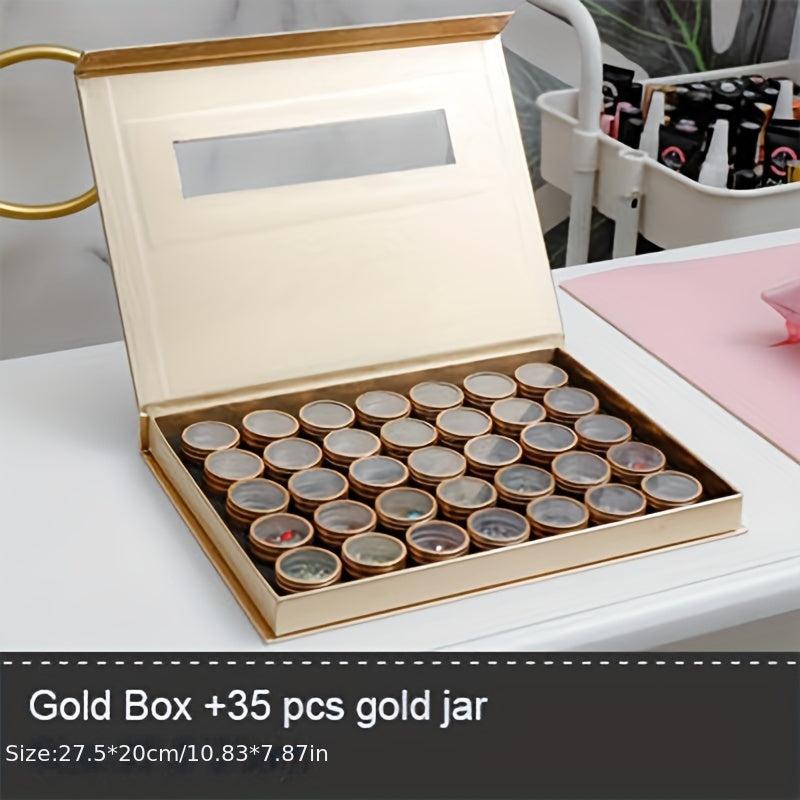 35 Grid Independent Aluminum Nail Art Empty Storage Box