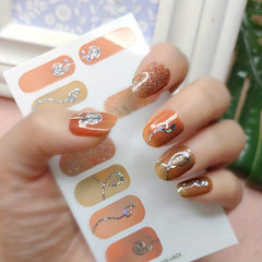 Glitter Gradient Nail Polish Strips Self Adhesive Gel Nail Decals