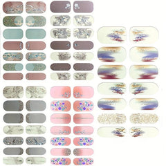 Glitter Gradient Nail Polish Strips Self Adhesive Gel Nail Decals