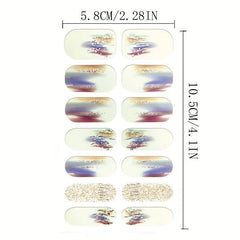 Glitter Gradient Nail Polish Strips Self Adhesive Gel Nail Decals