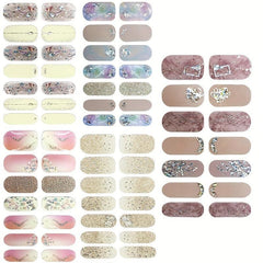 Glitter Gradient Nail Polish Strips Self Adhesive Gel Nail Decals