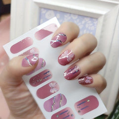 Glitter Gradient Nail Polish Strips Self Adhesive Gel Nail Decals