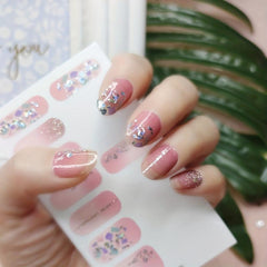Glitter Gradient Nail Polish Strips Self Adhesive Gel Nail Decals
