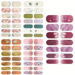 Glitter Gradient Nail Polish Strips Self Adhesive Gel Nail Decals
