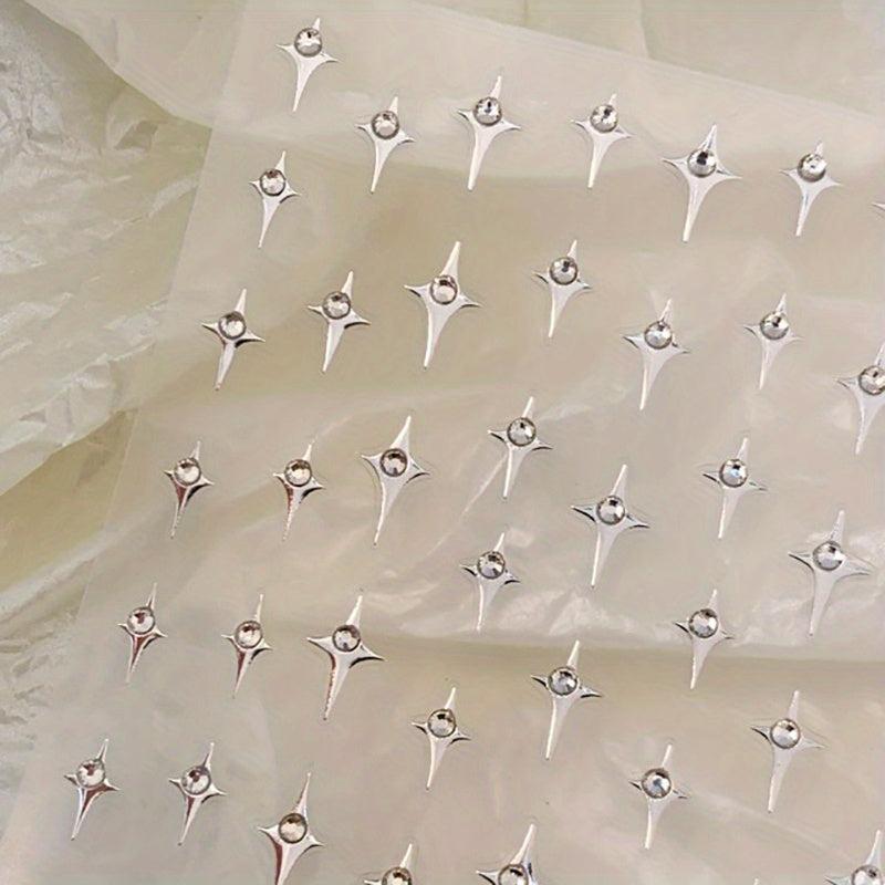 Sparkle Star Nail Art Stickers 3D Self Adhesive Decals Bling Rhinestone