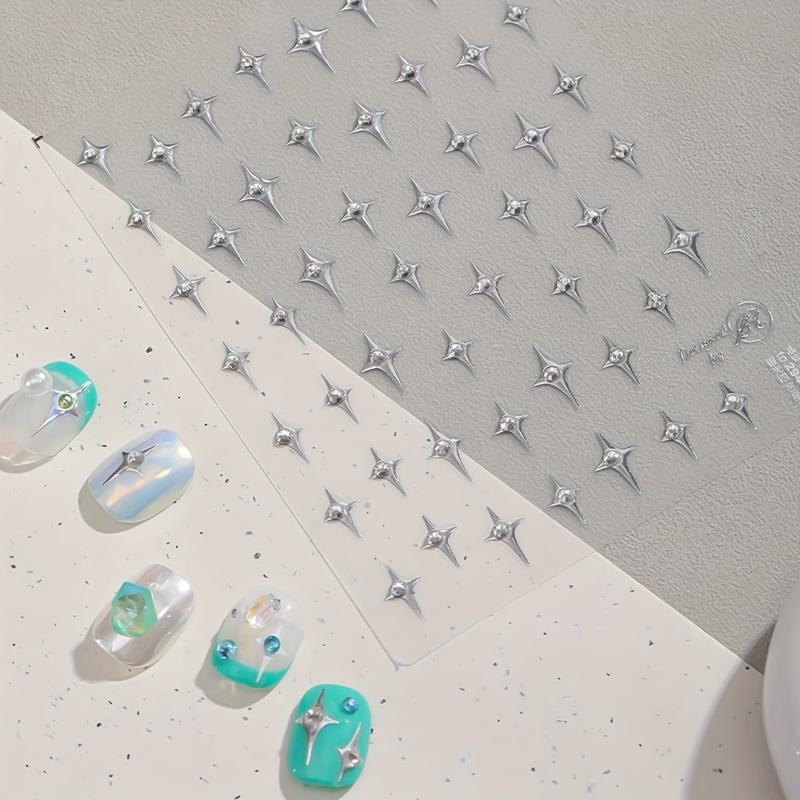 Sparkle Star Nail Art Stickers 3D Self Adhesive Decals Bling Rhinestone