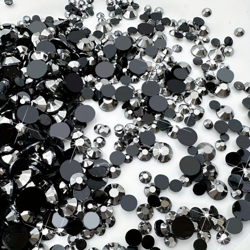 500-1000pcs Round Nail Art Rhinestones Flatback Gems for DIY Accessories