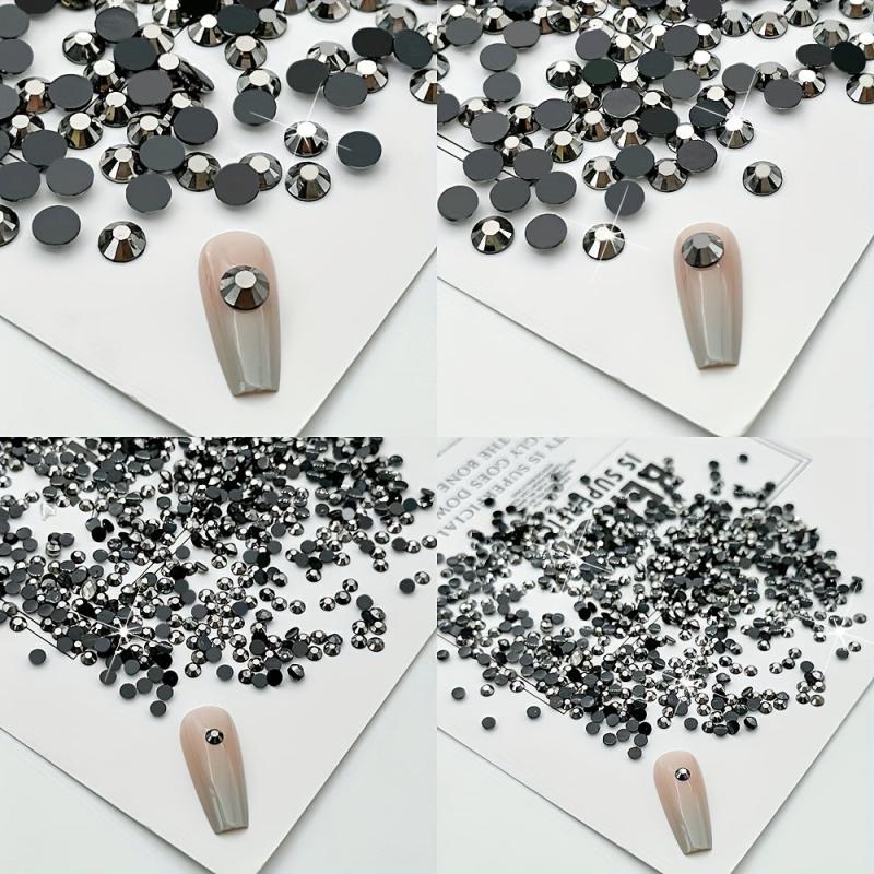500-1000pcs Round Nail Art Rhinestones Flatback Gems for DIY Accessories