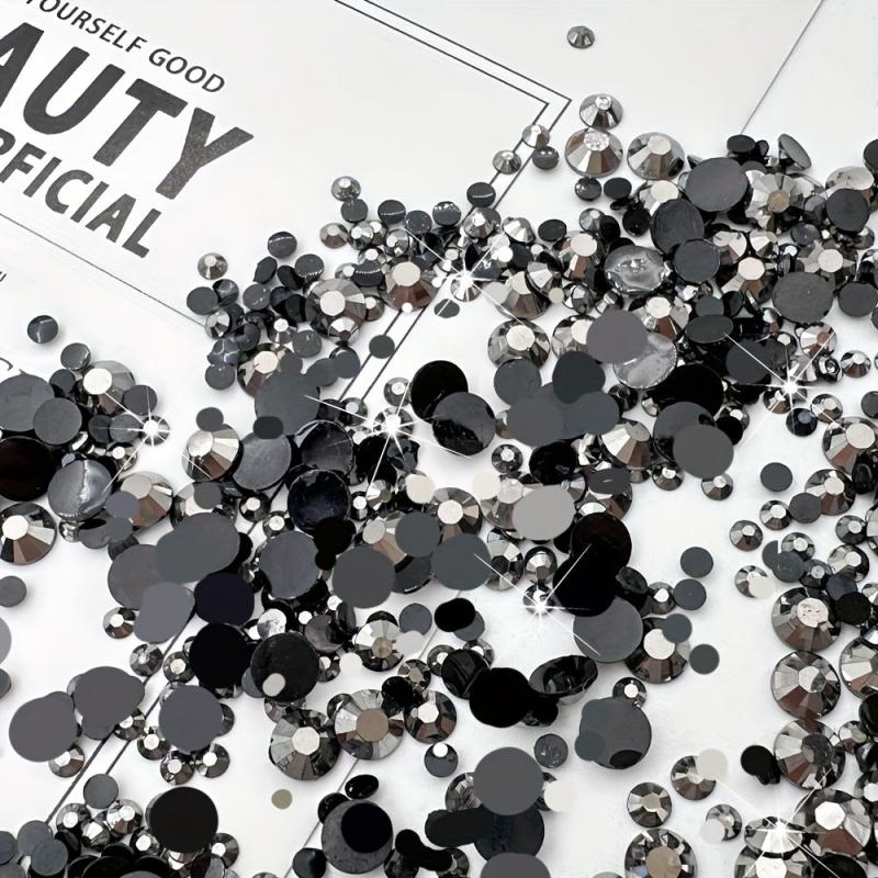 500-1000pcs Round Nail Art Rhinestones Flatback Gems for DIY Accessories