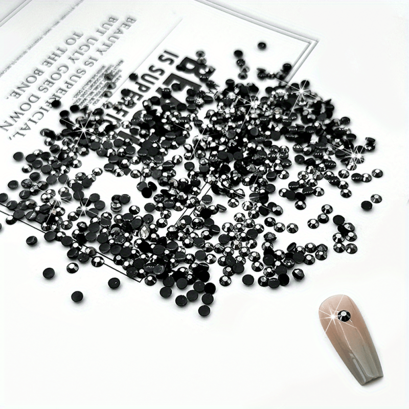 500-1000pcs Round Nail Art Rhinestones Flatback Gems for DIY Accessories
