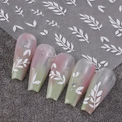 5D Embossed Flower Leaves Nail Art Stickers Decals Self Adhesive Summer Nail Sup