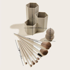 8pcs Makeup Brush Set in Storage Box for Blush Eyebrows Eye Shadows