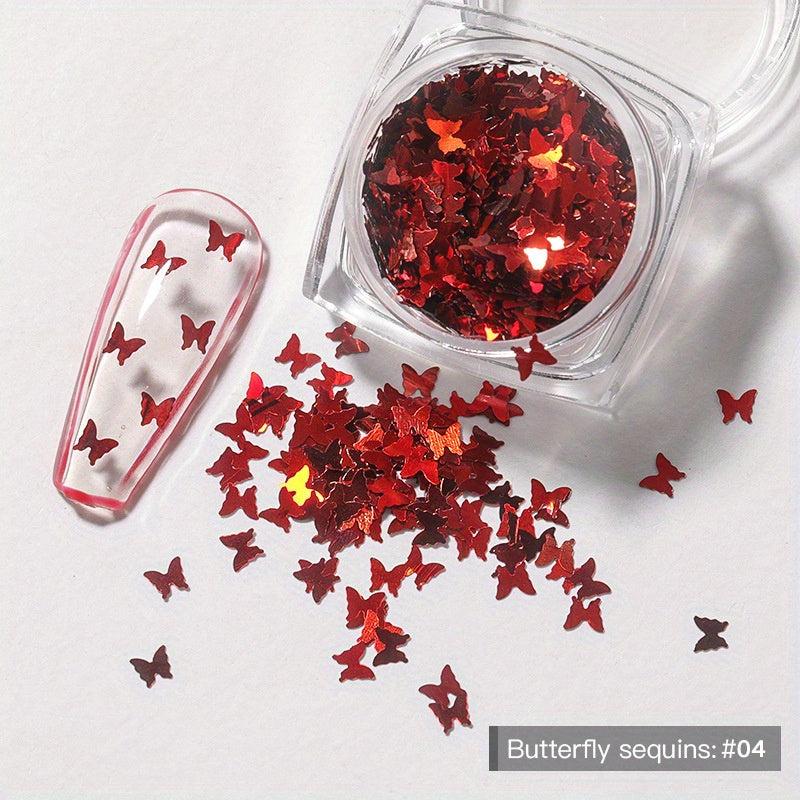 Colorful Butterfly Nail Sequins Glitter Flakes DIY Nail Supplies