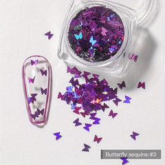 Colorful Butterfly Nail Sequins Glitter Flakes DIY Nail Supplies