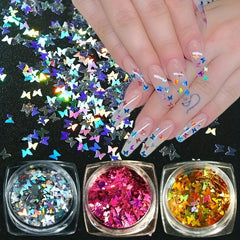 Colorful Butterfly Nail Sequins Glitter Flakes DIY Nail Supplies