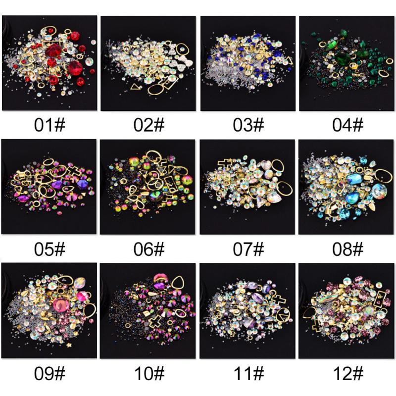 3D Nail Rhinestones And Studs Nail Rivets Set