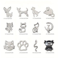 3D Nail Decorations Art Jewelry Metal Hollow Out Animals Alloy