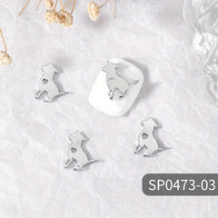 3D Nail Decorations Art Jewelry Metal Hollow Out Animals Alloy