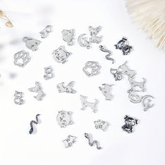 3D Nail Decorations Art Jewelry Metal Hollow Out Animals Alloy