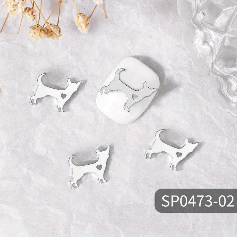 3D Nail Decorations Art Jewelry Metal Hollow Out Animals Alloy