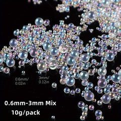 AB Transparent Ball Nail Rhinestones Mix Sizes Nail Jewels for Manicure