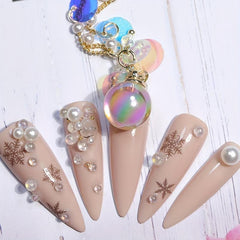 AB Transparent Ball Nail Rhinestones Mix Sizes Nail Jewels for Manicure