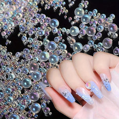 AB Transparent Ball Nail Rhinestones Mix Sizes Nail Jewels for Manicure