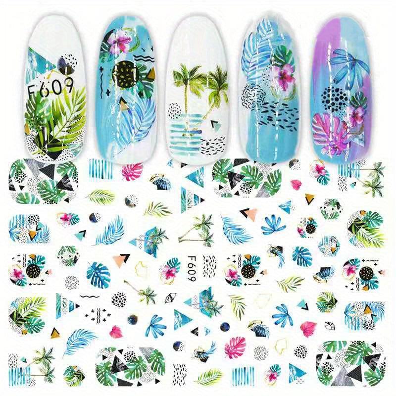 Spring Summer Nail Art Stickers Mix Personality Slider Self Adhesive Manicure