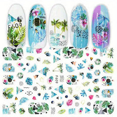 Spring Summer Nail Art Stickers Mix Personality Slider Self Adhesive Manicure