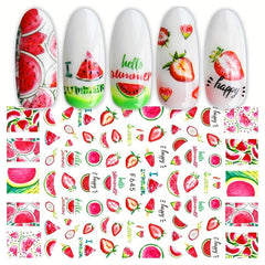 Spring Summer Nail Art Stickers Mix Personality Slider Self Adhesive Manicure