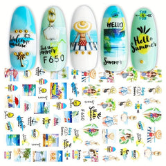 Spring Summer Nail Art Stickers Mix Personality Slider Self Adhesive Manicure