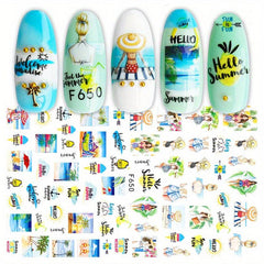 Spring Summer Nail Art Stickers Mix Personality Slider Self Adhesive Manicure